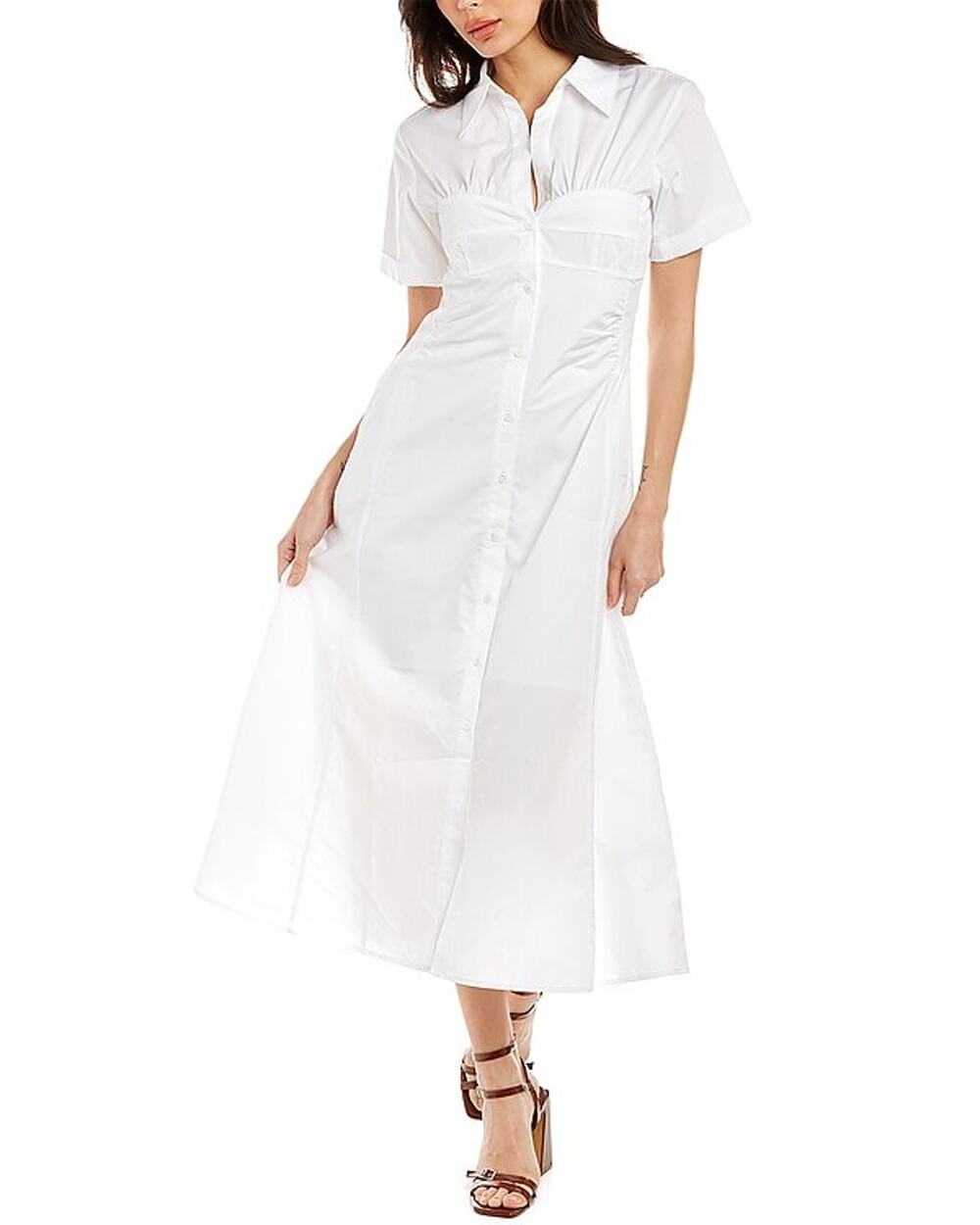 Nicholas Crisp White Tenley Shirtdress Size 6